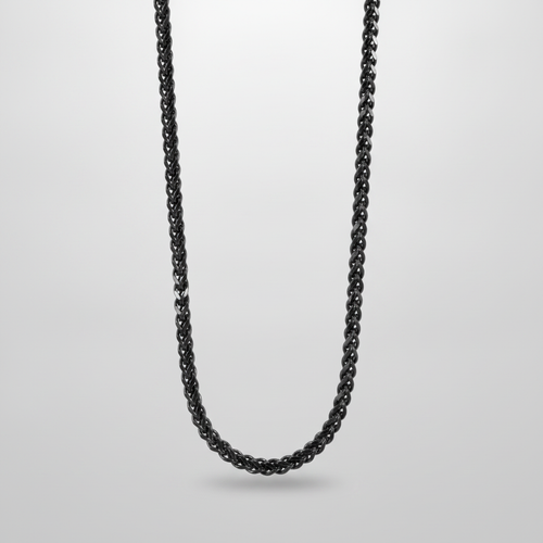 Men's Black Cuban Link Chain Necklace