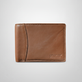 Wrangler Men's Slim Bifold Leather Wallet – Tan Brown