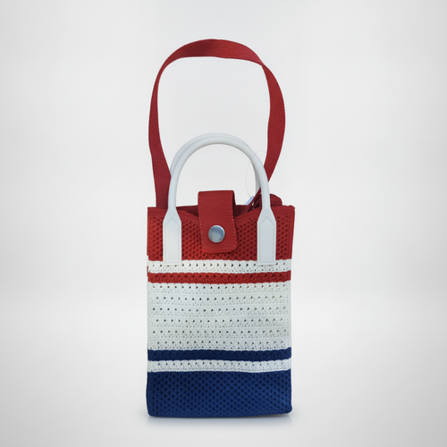 Phone Pixie Knit Mini Tote Bag – Red, White & Blue
