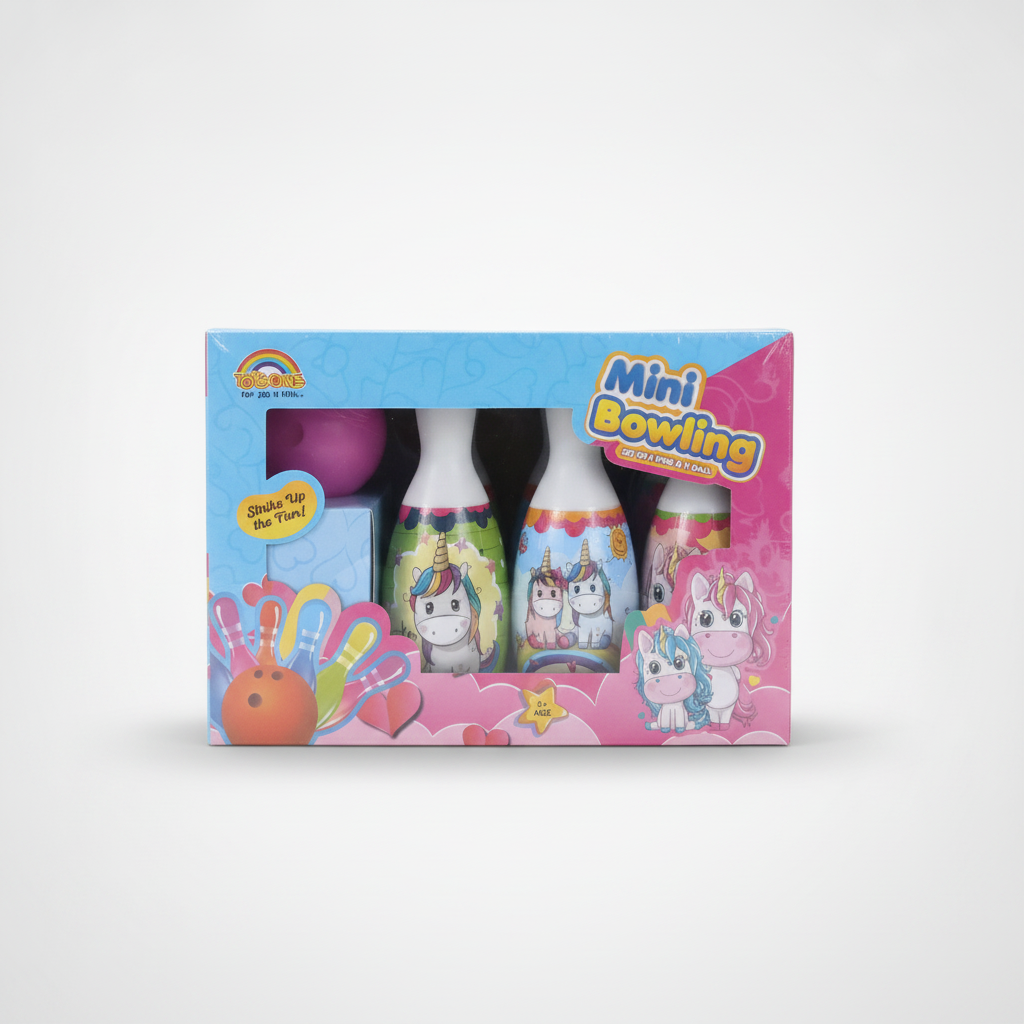 Toysons Mini Unicorn Bowling Set – 6 Pins & 1 Ball