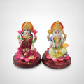 Lakshmi & Ganesha Idol Set – Hand-Painted Resin Figurines