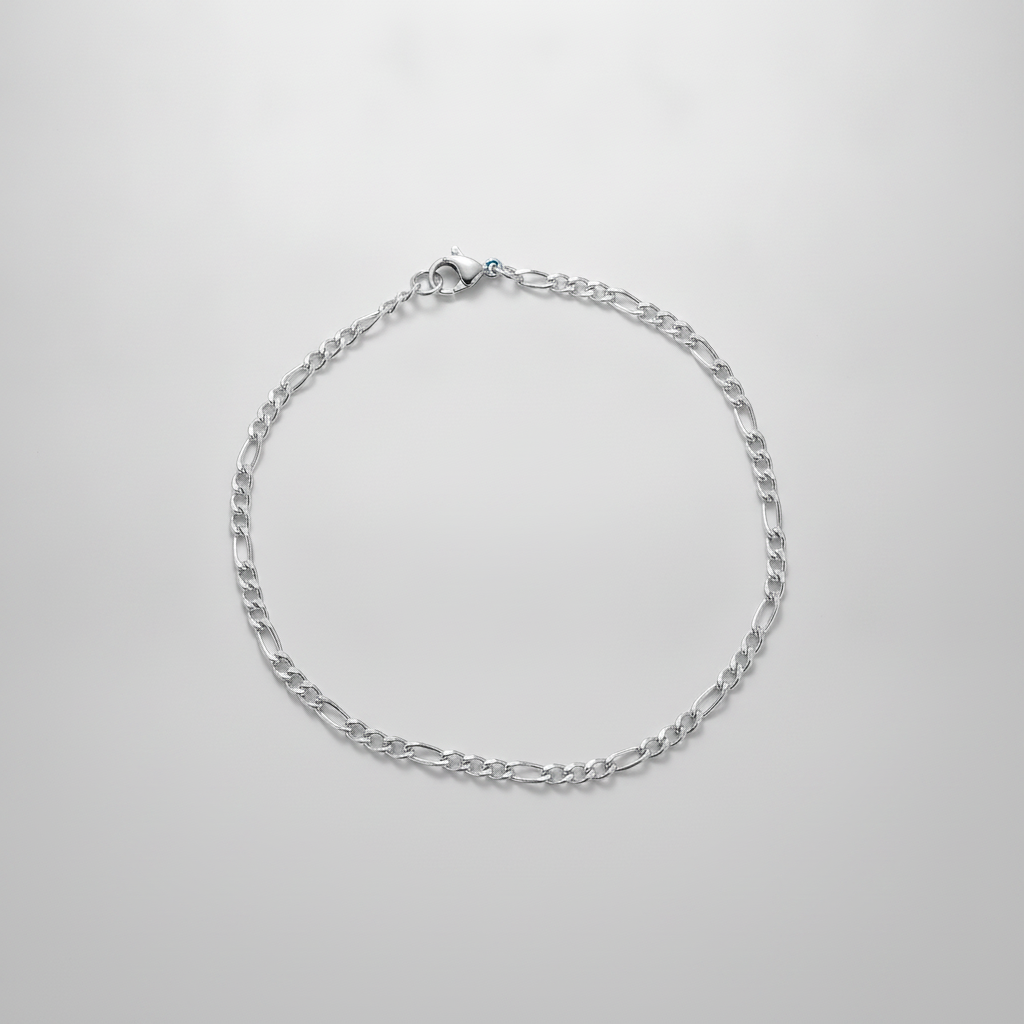 Silver Figaro Chain Bracelet – Classic Everyday Style