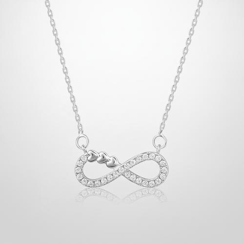 Crystal Infinity Symbol Silver Pendant Necklace for Women