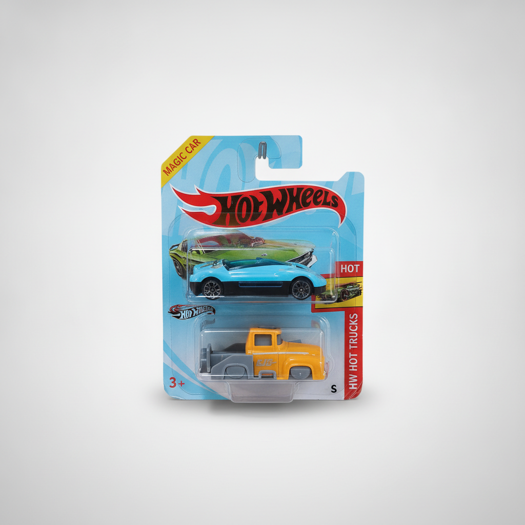 Hot Wheels 2-Pack Magic Car & HW Hot Trucks Diecast Set