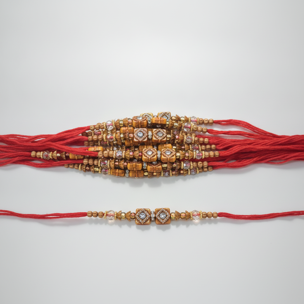 Traditional Beaded Rakhi Bracelets – Set of 12