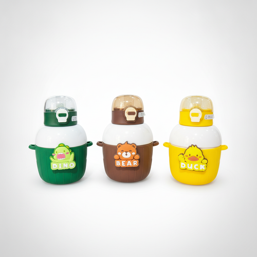 Cute Character Insulated Kids Sipper Bottle – 450 ML