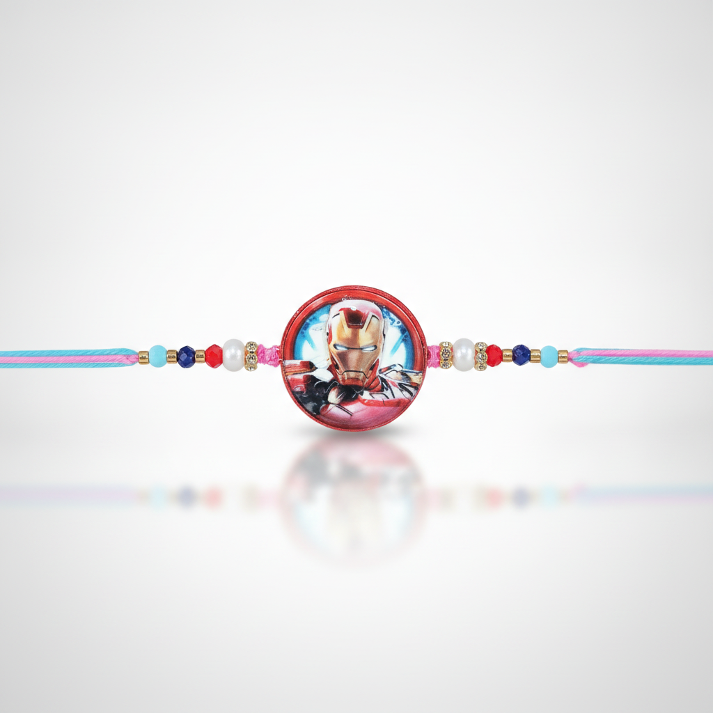 Iron Man Kids Rakhi with Colorful Beads & Thread