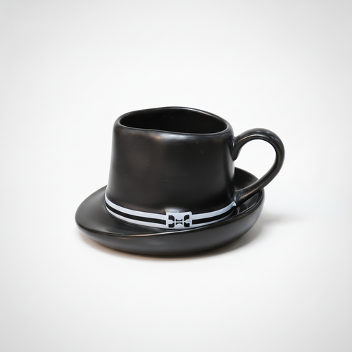 Michael Jackson Fedora-Style Black Ceramic Mug & Saucer Set