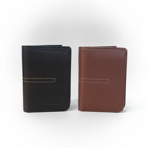 Wrangler Men's Leather Bifold Wallet – Black or Brown