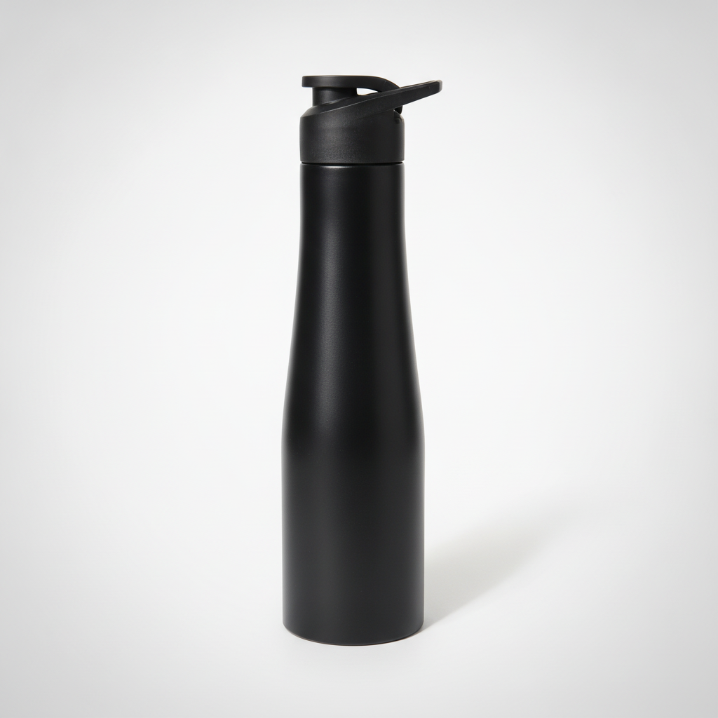 Matte Black Stainless Steel Water Bottle – 590ml