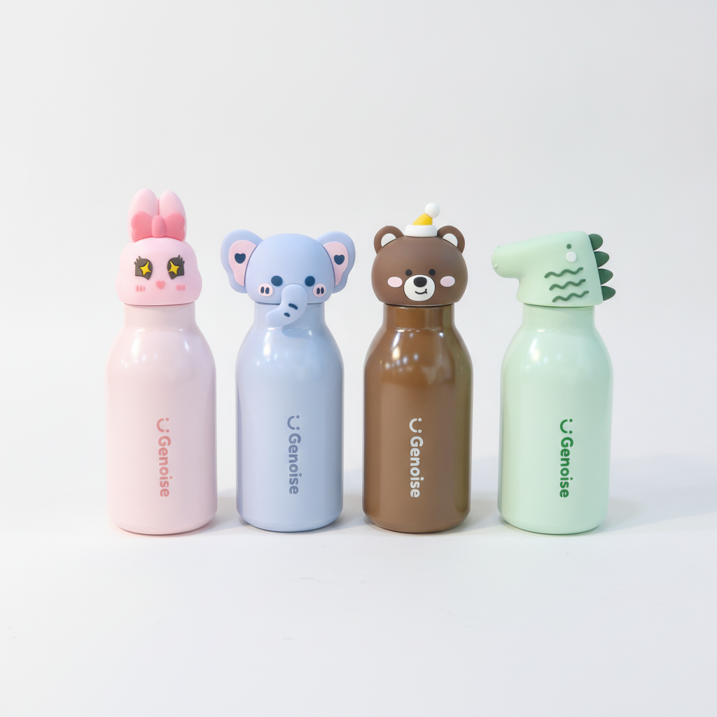 Genoise Kids Cartoon Animal Insulated Water Bottle