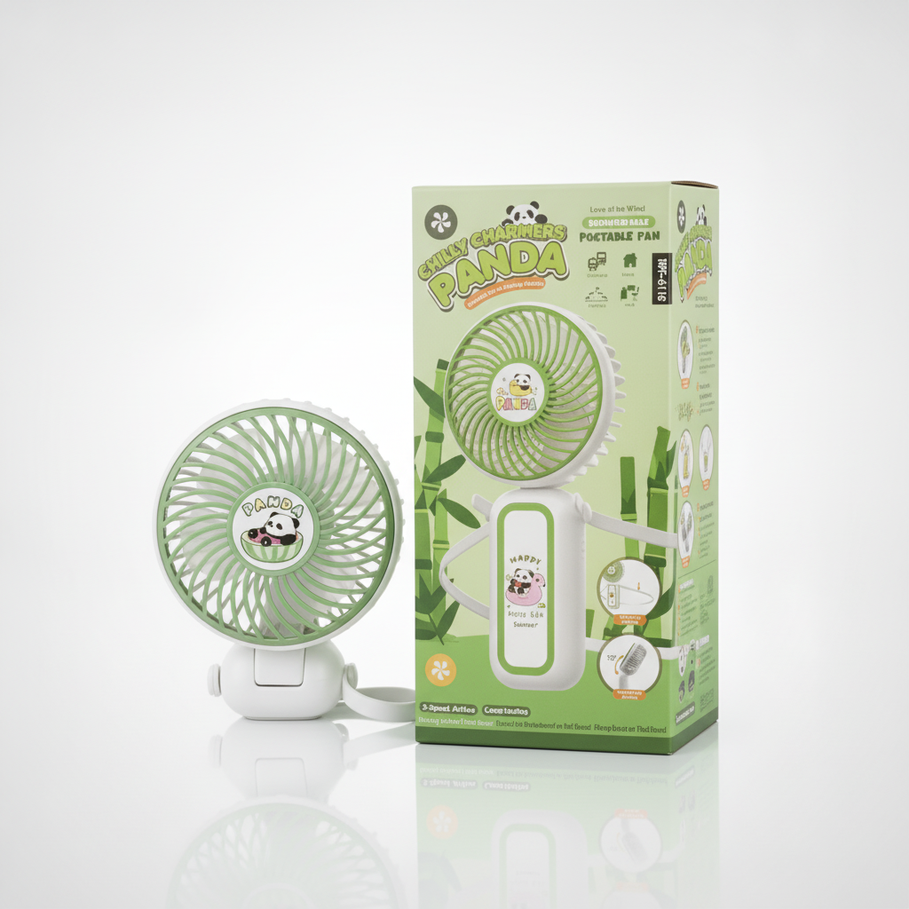 Chilly Charmers Panda Rechargeable Portable Fan