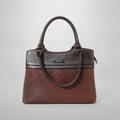 Wrangler Women's Two-Tone Woven Leather Handbag – Brown