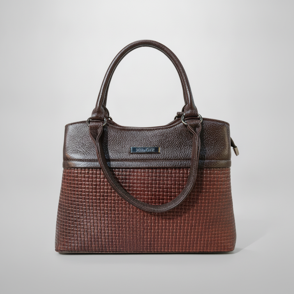Wrangler Women's Two-Tone Woven Leather Handbag – Brown