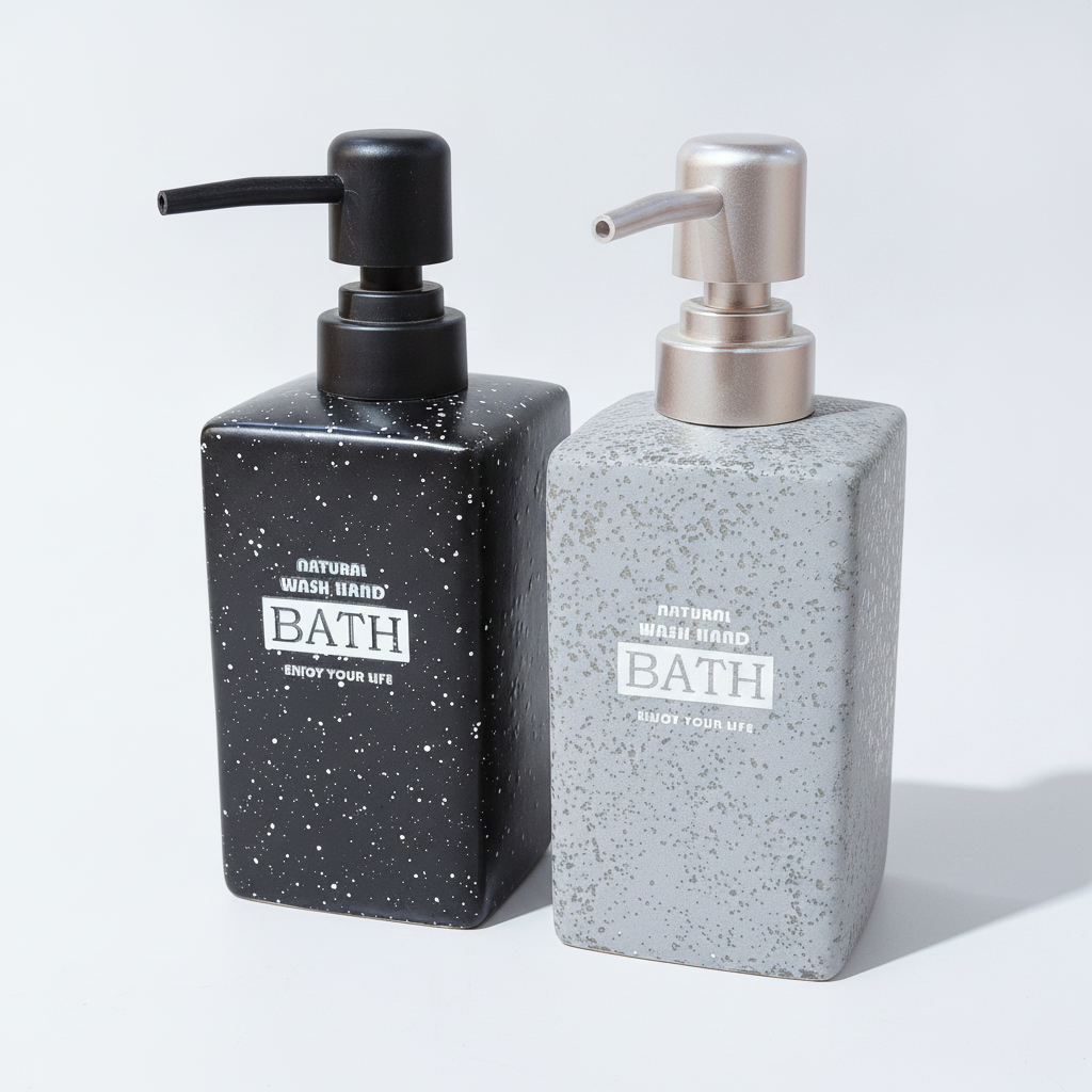 Ceramic Liquid Soap Dispenser – Natural Bath Collection