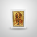 Lord Hanuman Gold Foil Photo Frame with Crystal Border