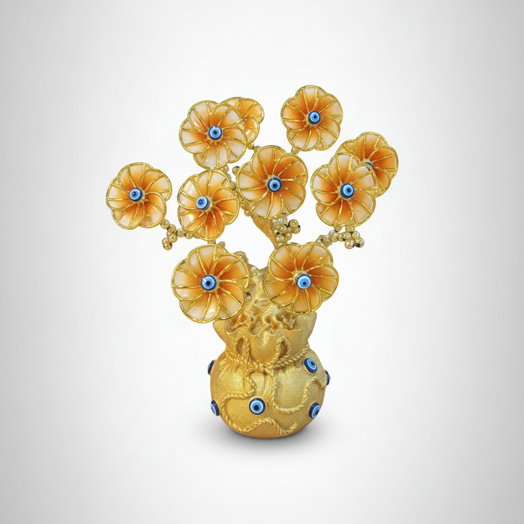 Golden Evil Eye Decorative Tree — Good Luck Home Decor