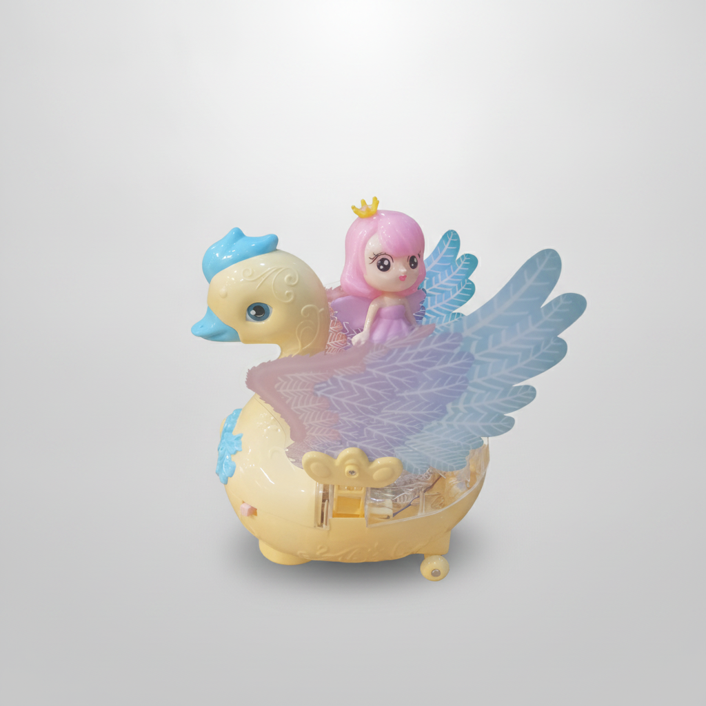 Fairy Princess Swan Ride-On Musical Light-Up Toy