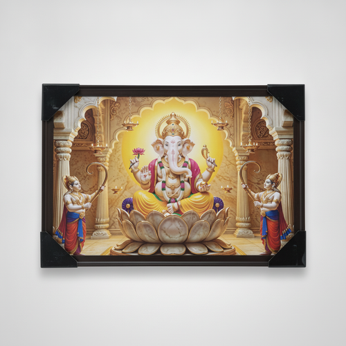Lord Ganesha Framed Wall Art Print – Temple Style