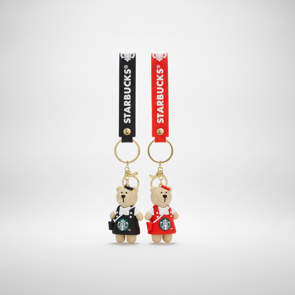 Starbucks Teddy Bear Keychain | Barista Bear Charm