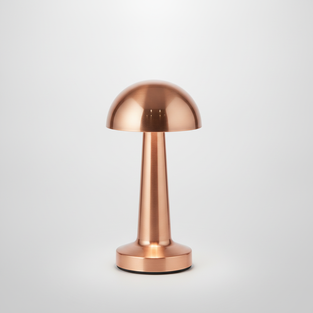 Mushroom Copper Table Lamp – Retro Cordless Desk Light