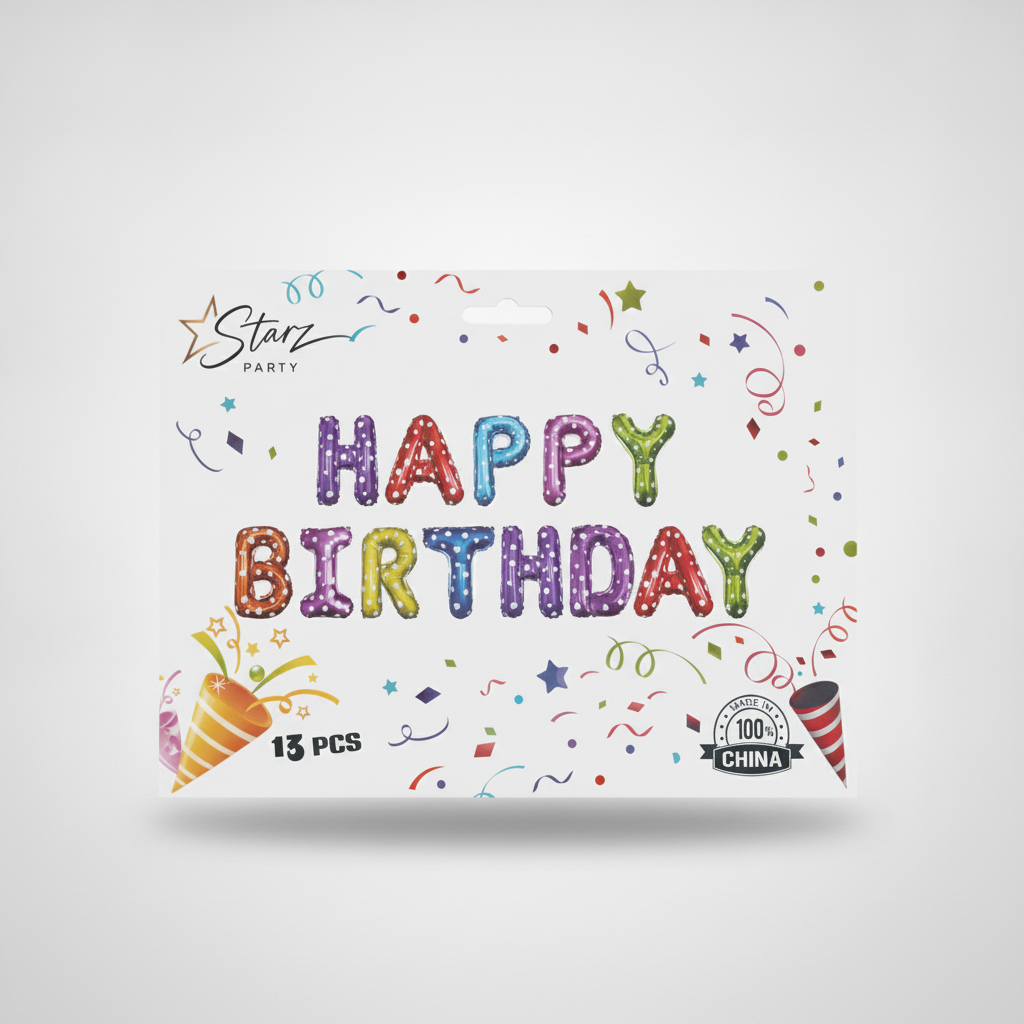 Happy Birthday Foil Balloon Banner