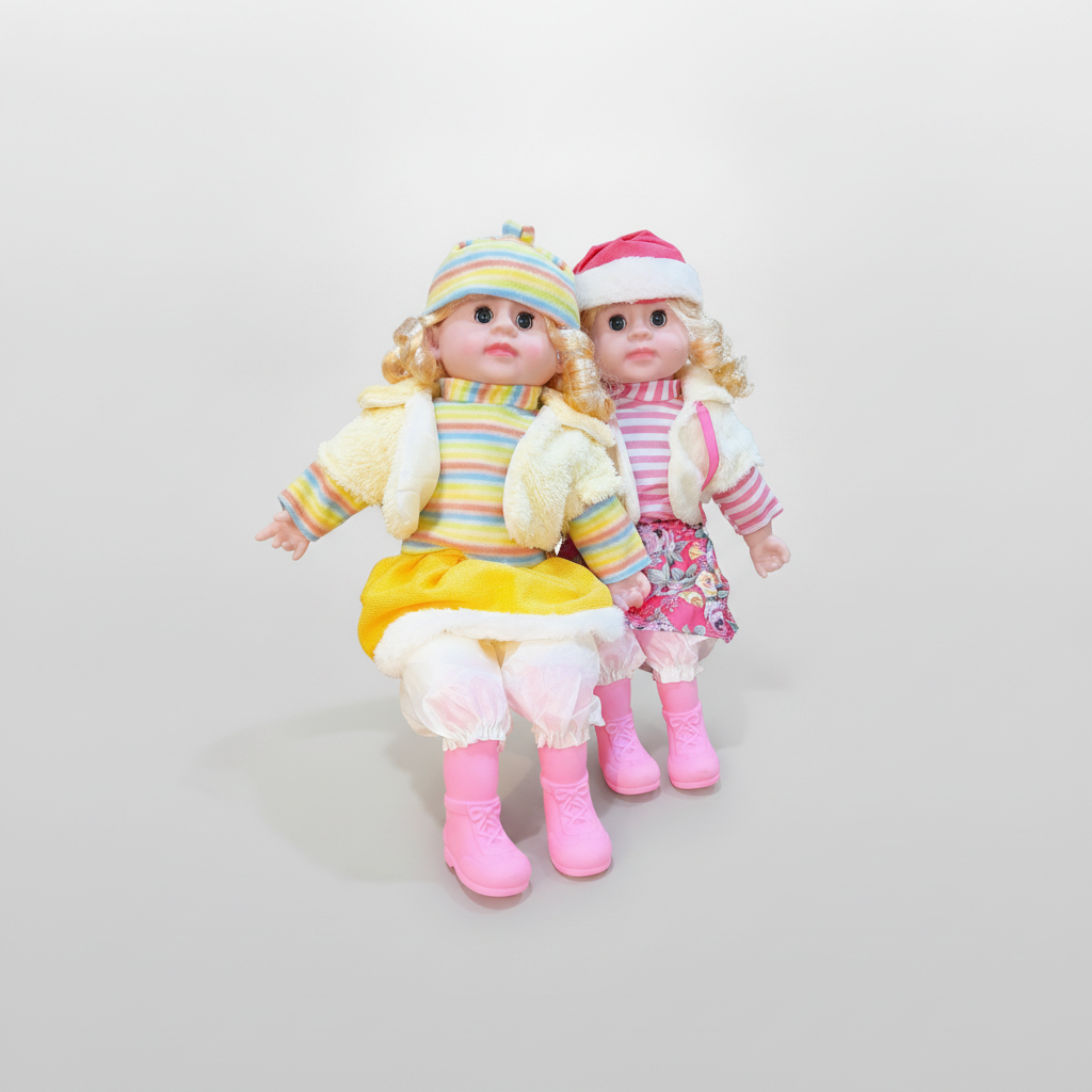 Musical Baby Doll with Curly Hair & Winter Outfit