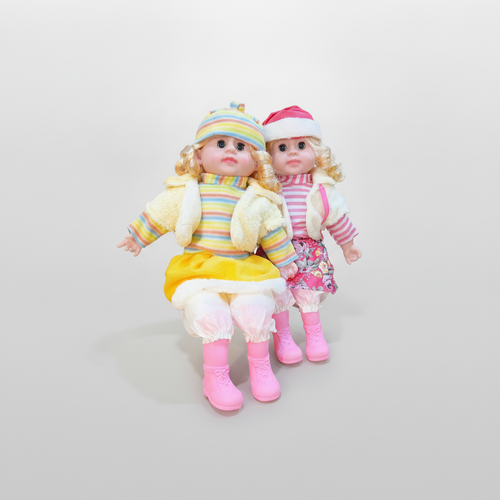 Musical Baby Doll with Curly Hair & Winter Outfit