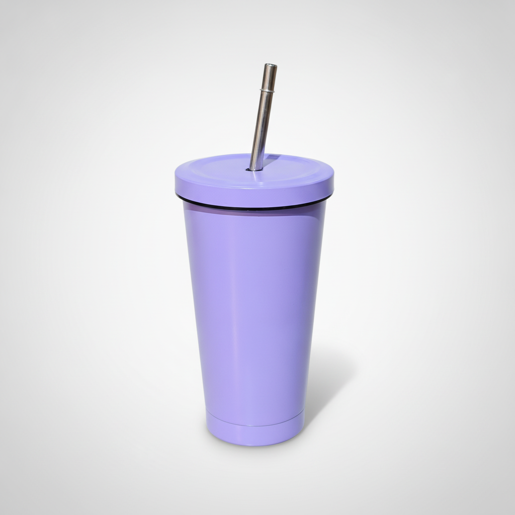 Lavender Insulated Tumbler with Stainless Steel Straw – 590ml