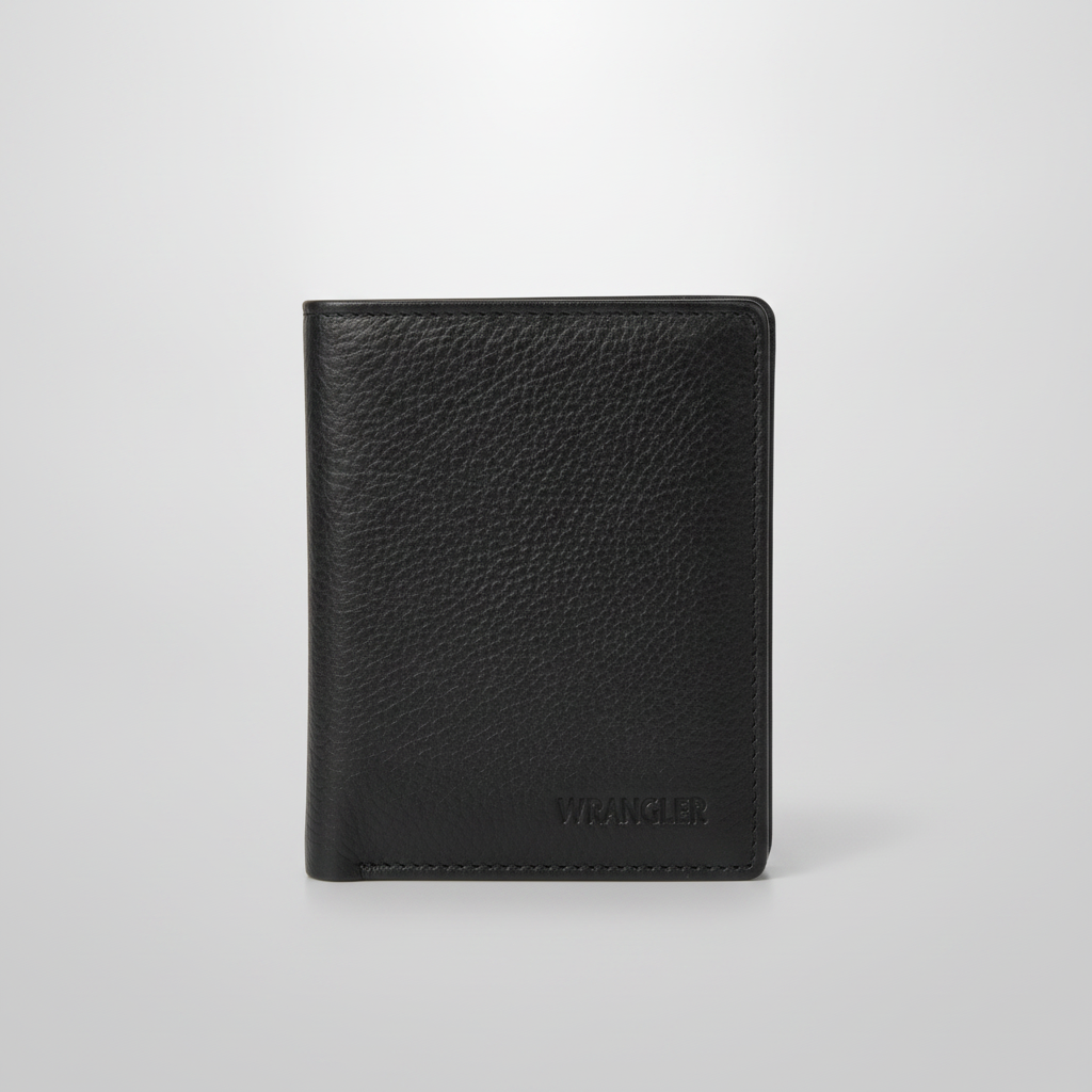 Wrangler Rose Genuine Leather Card Holder Wallet – Black