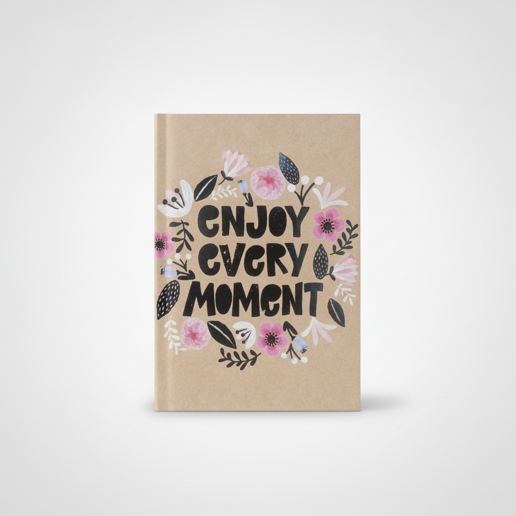 Enjoy Every Moment Floral Kraft Notebook Diary