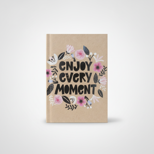 Enjoy Every Moment Floral Kraft Notebook Diary