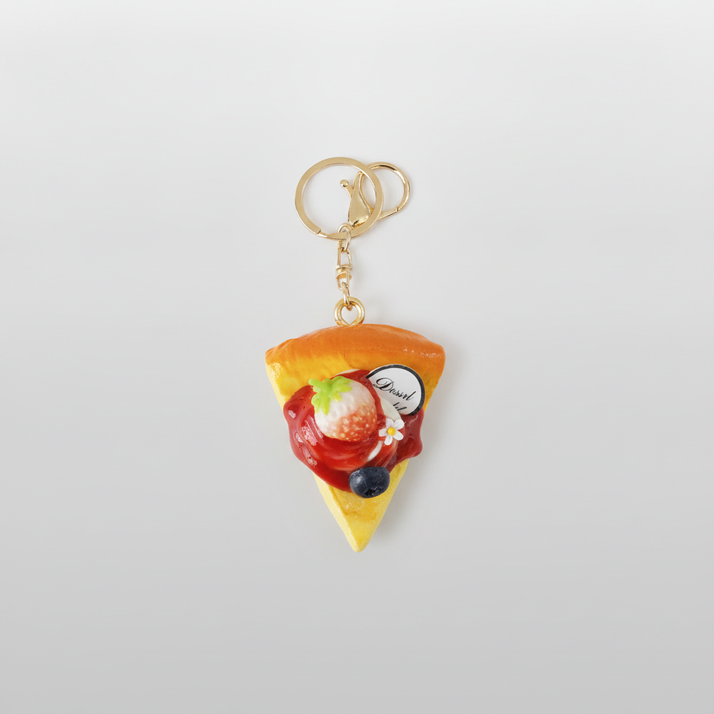 Strawberry Cheesecake Slice Keychain Charm – Dessert Lover Gift