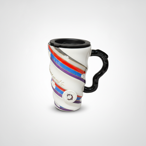 Unicorn Swirl Ceramic Travel Mug with Lid & Handle