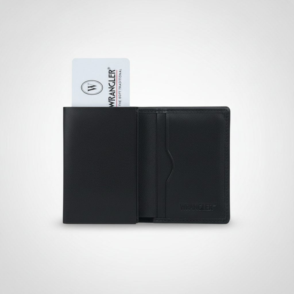 Wrangler Men's Leather Card Wallet with Popper