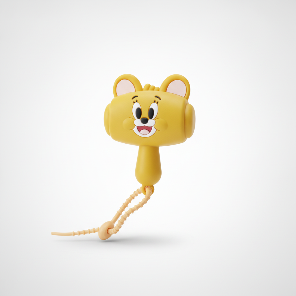 Jerry Mouse Silicone Keychain with Voice Sound Effect
