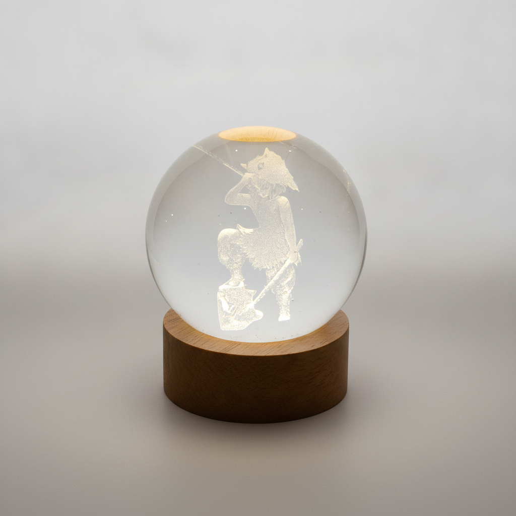 Inosuke Hashibira Crystal Ball Lamp – Demon Slayer Gift