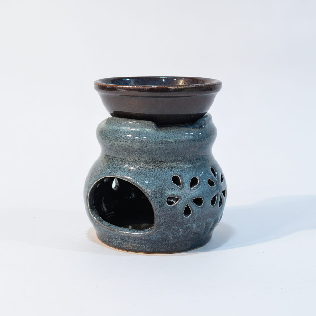 Handcrafted Ceramic Electric Oil Warmer – Blue Glaze