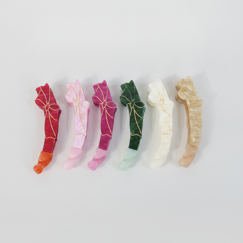 Bow Hair Clip with Gold Detail – Cellulose Acetate