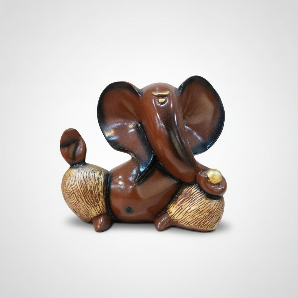Handcrafted Poly Resin Lord Ganesha Figurine – 6.5 Inch