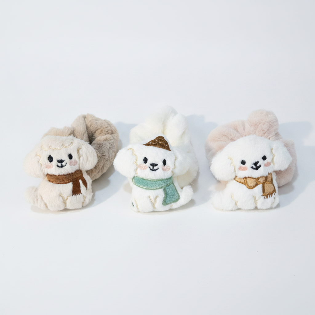 Fluffy Bunny Plush Toy Set – Winter Scarf Collection (3 Pcs)