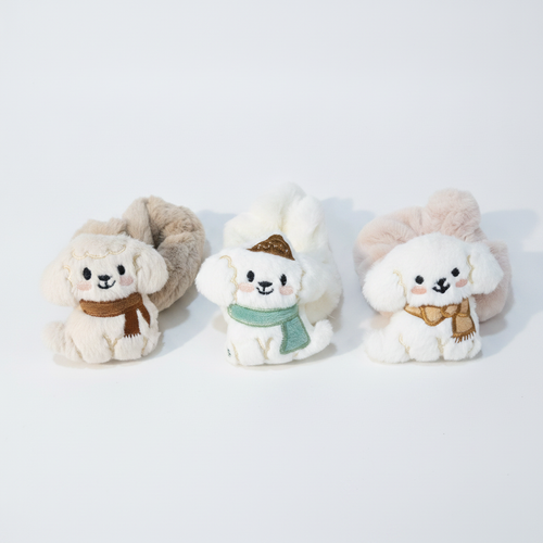 Fluffy Bunny Plush Toy Set – Winter Scarf Collection (3 Pcs)
