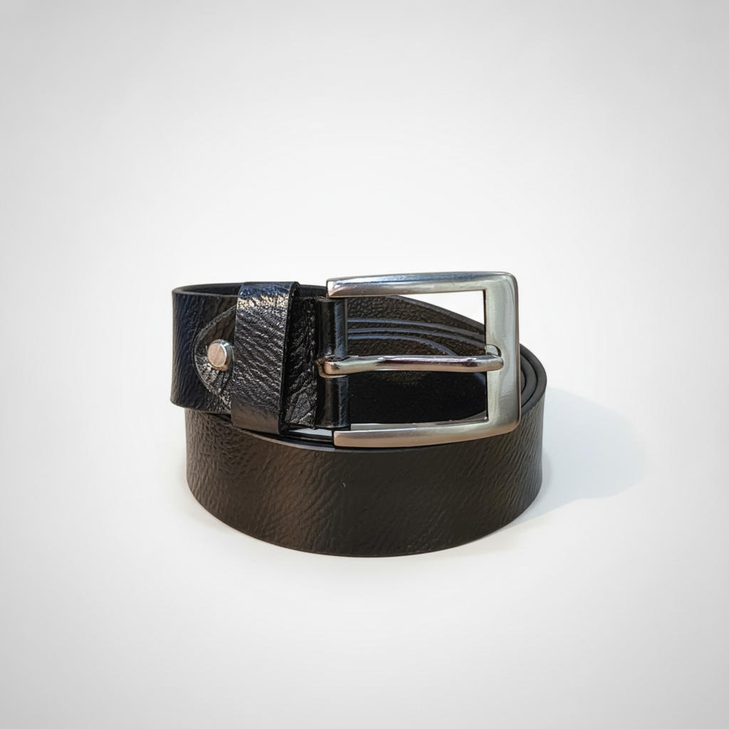 Wrangler Classic Black Leather Belt – 105 cm