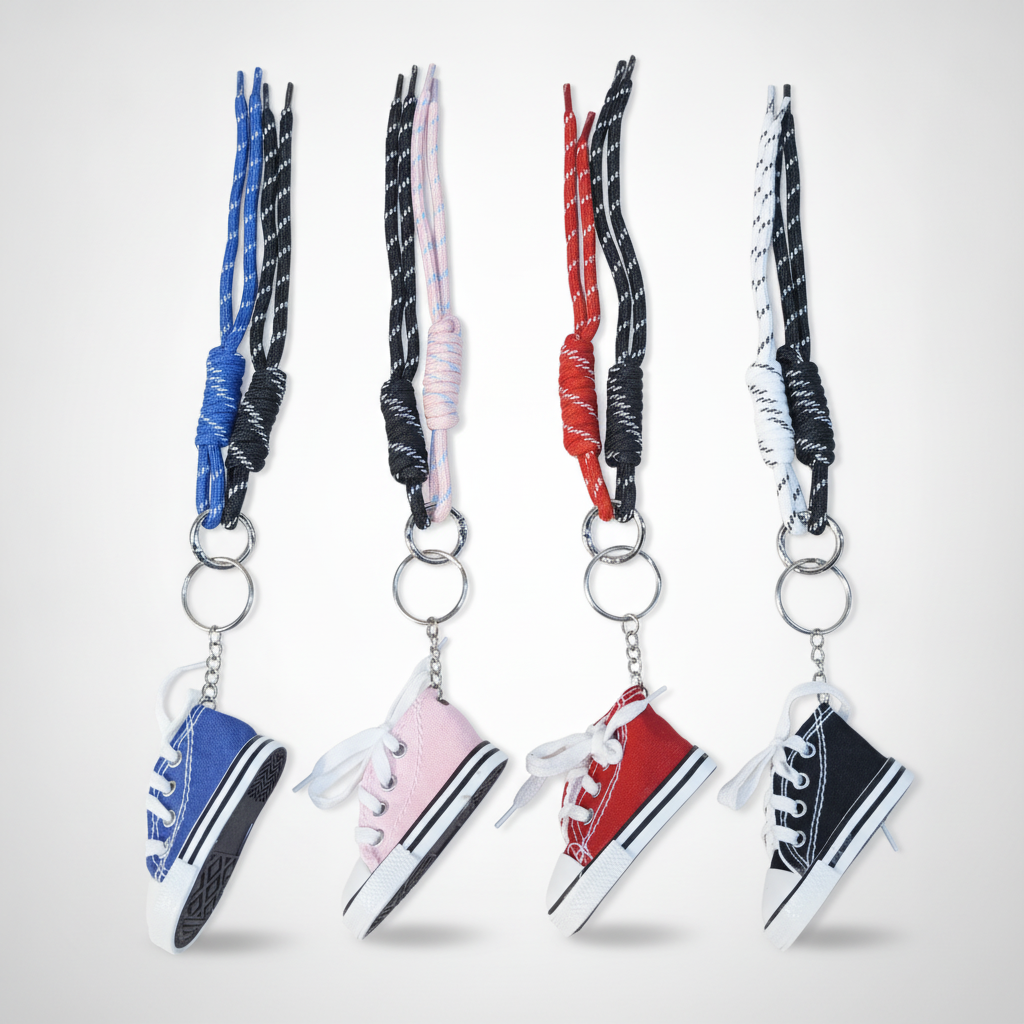 Mini Sneaker Keychain – Iconic High-Top Canvas Style