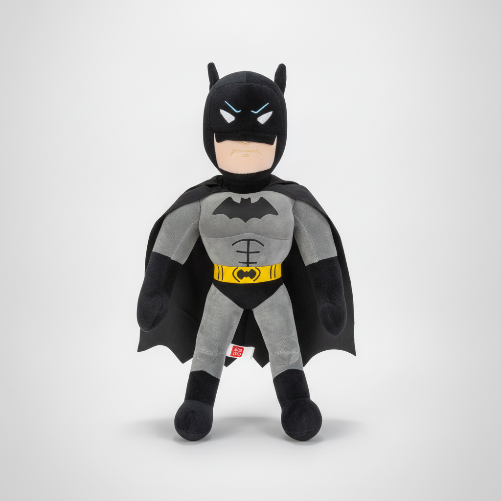 Batman Plush Stuffed Toy with Cape – DC Superhero Soft Doll