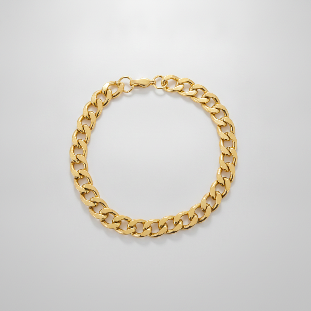 Men's Gold Cuban Link Chain Bracelet