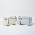 Elegant Pebbled Crossbody Bag with Crystal Zipper Detail