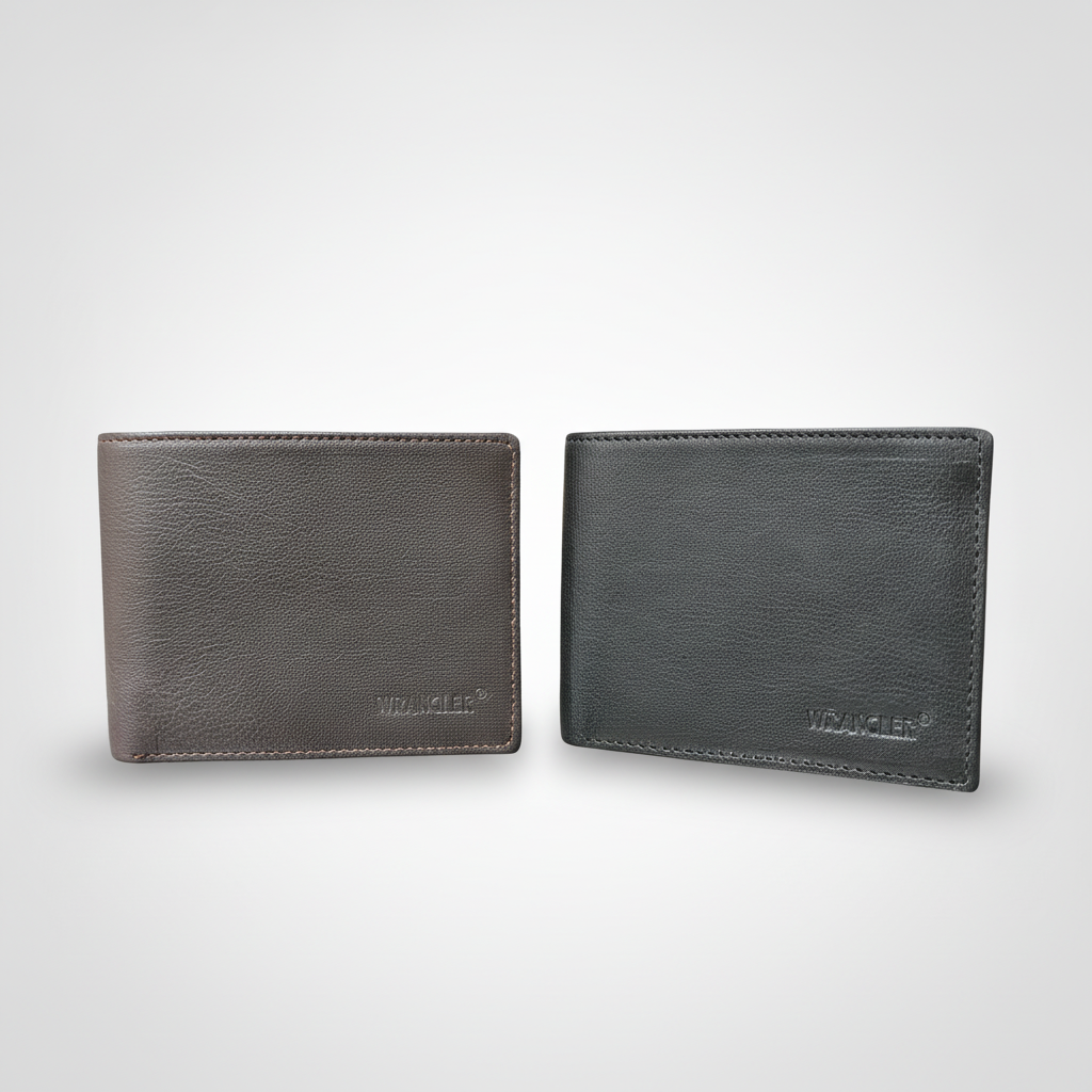 Wrangler Bifold Leather Wallet – Brown or Black