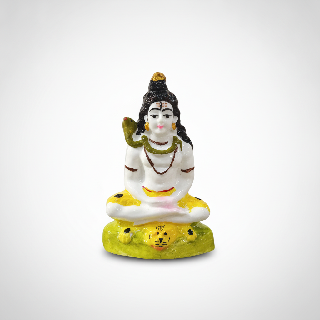 Lord Shiva Meditating Statue – Colorful Resin Idol
