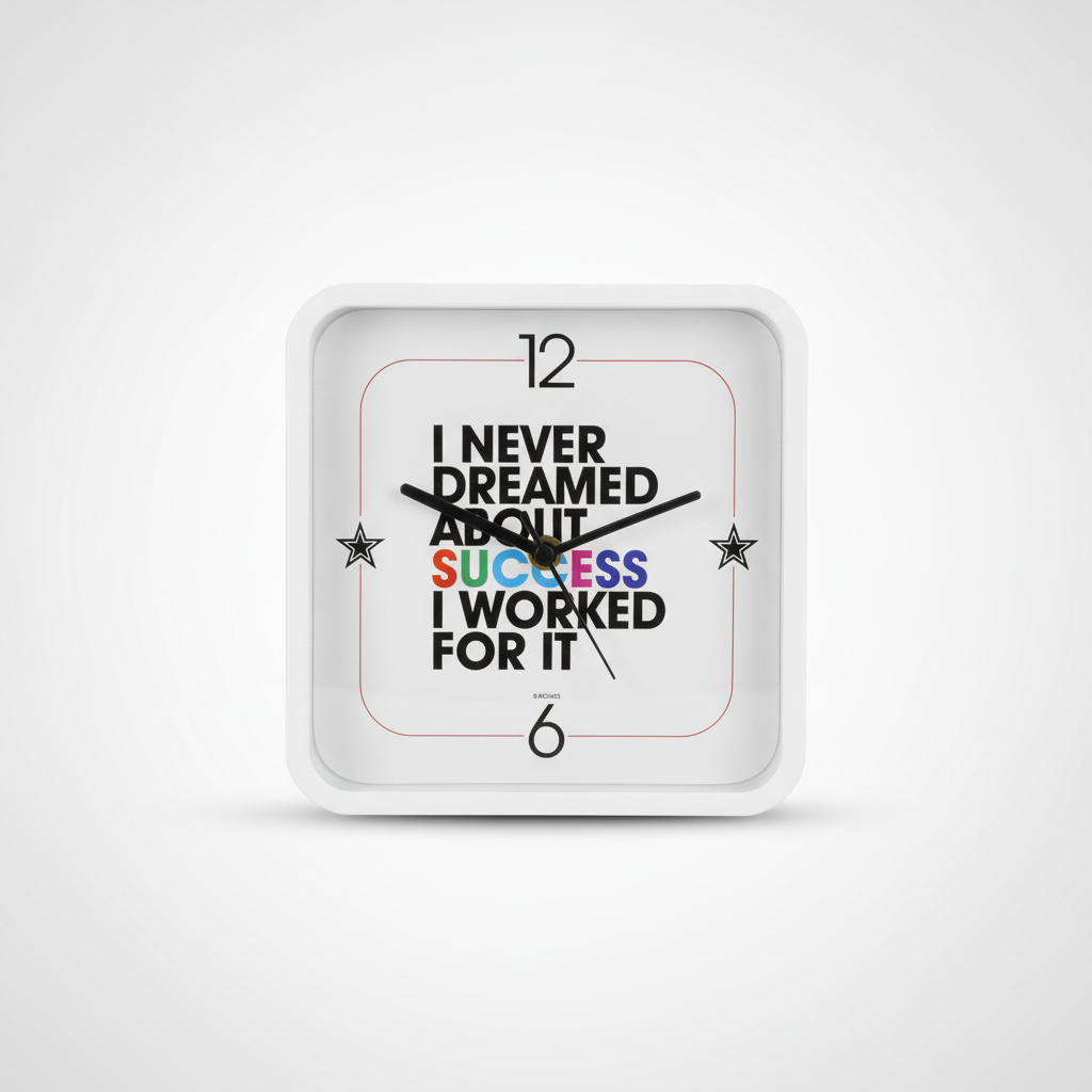 Archies Motivational Quote Desk Clock – White Square